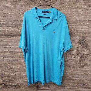Polo Ralph Lauren‎ Men’s XL Short Sleeve Blue Casual Polo Shirt Stretch Pony